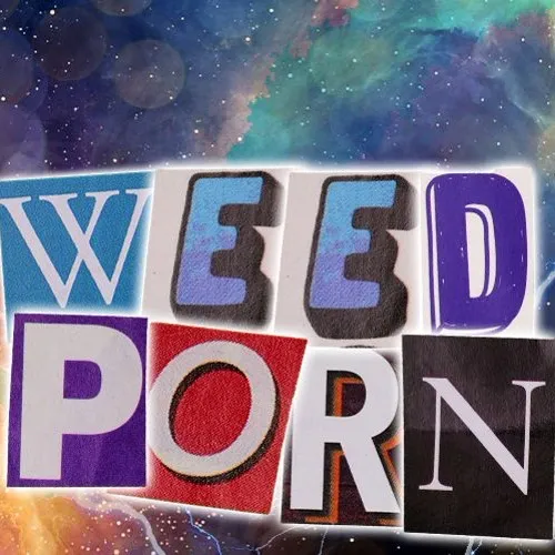 WeedPorns Galactic Lightning logo with cannabis leaf